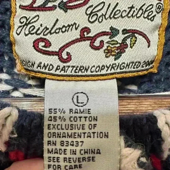 VTG‎ Heirloom Collectible Womens L Christmas Sweater Santa Knit Button Up Ugly - Picture 7 of 12